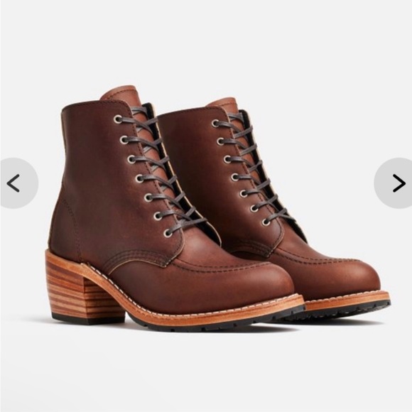 Red Wing Heritage Clara Amber Harness Leather Lace Up Heeled Boots 3406 Size 10 - Picture 3 of 16